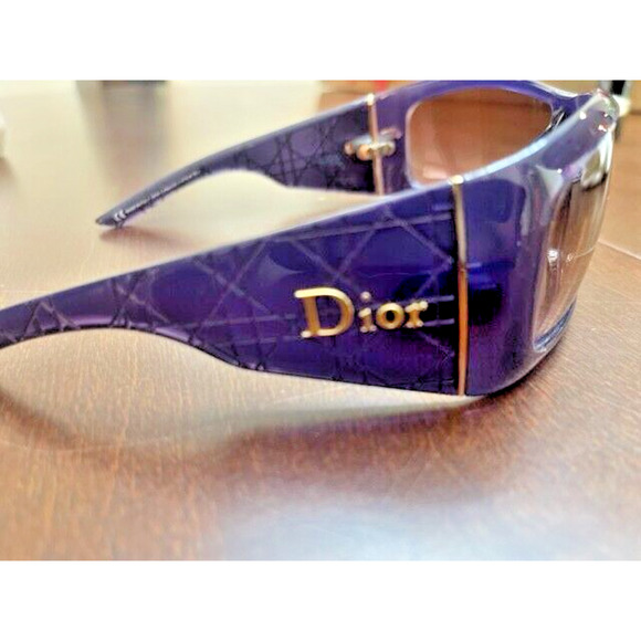 Pre-loved CD DIOR Cannage 2 KTKJN 115 Sunglasses Shield Wraparound Purple Italy - Picture 4 of 12